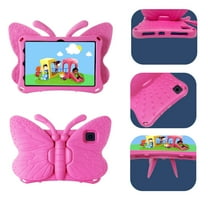 ELEHOLD Cute Kids Case for Samsung Galaxy Tab A8 10.5" (2022) Kids Friendly EVA Butterfly Wings Kickstand Heavy Duty Rugged Shockproof Protective Case for Galaxy Tab A8 10.5"(X200/X205) - Rose