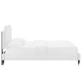 thumbnail image 4 of Platform Bed Frame, King Size, White, Velvet, Mid Century French Bedroom, Modern Contemporary Boutique HB35468, 4 of 12