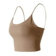 thumbnail image 3 of V-Neck Lace Seamless Camisoles Tank Tops with Built in Bra for Women Summer Cropped Workout Going Out Tankini Camis, 3 of 4