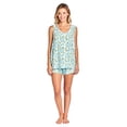 thumbnail image 2 of Casual Nights Women's Floral Sleeveless Tank and Pajama Shorts Set - Blue - 1X, 2 of 5