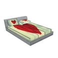 thumbnail image 2 of Ambesonne Rustic Fitted Sheet & Pillow Sham Set, Heart Wooden Wall, Queen, Red Pale Green, 2 of 2