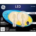 thumbnail image 2 of GE 23344 LED Bulb G25 E26 (Medium) Soft White 60 W Clear Pair, 2 of 2