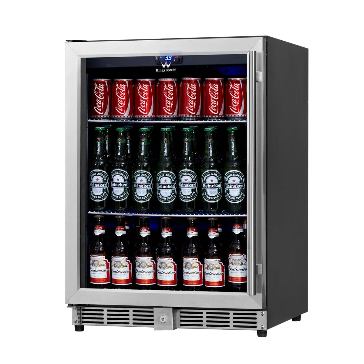 63L Mini Fridge Glass Door for Bedrooms Beer Wine Drinks Fridge Freezer for Bar Home Kitchen Office Black Small Table Top Fridge with LED Light and Lock and Key