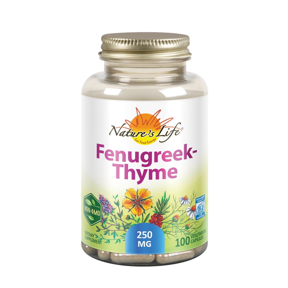 Nature's Life Fenugreek Thyme 250 mg Herbal Supplement Immune System
