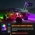 thumbnail image 5 of Nilight 2PCS 4FT RGB LED Whip Light and 4 PCS Rock Lights Combo, Remote & App Control w/DIY Chasing Patterns Stop Turn Reverse Safety Antenna Lighted Whips for ATV UTV, 5 of 9