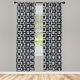 thumbnail image 3 of Ambesonne Abstract Curtains, Modern Pavement Mosaic, Pair of 28"x95", Black Pale Grey White, 3 of 5