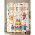 thumbnail image 4 of Fsddascl Happy Birthday Cake Shower Curtain Set - Small 36" x 72" Washable Bathtub Curtain with 12 Hooks, Ribbon Balloon Cartoon Cute Waterproof Fabric Stall Shower Curtains for Bathroom/Bathtub, 4 of 6