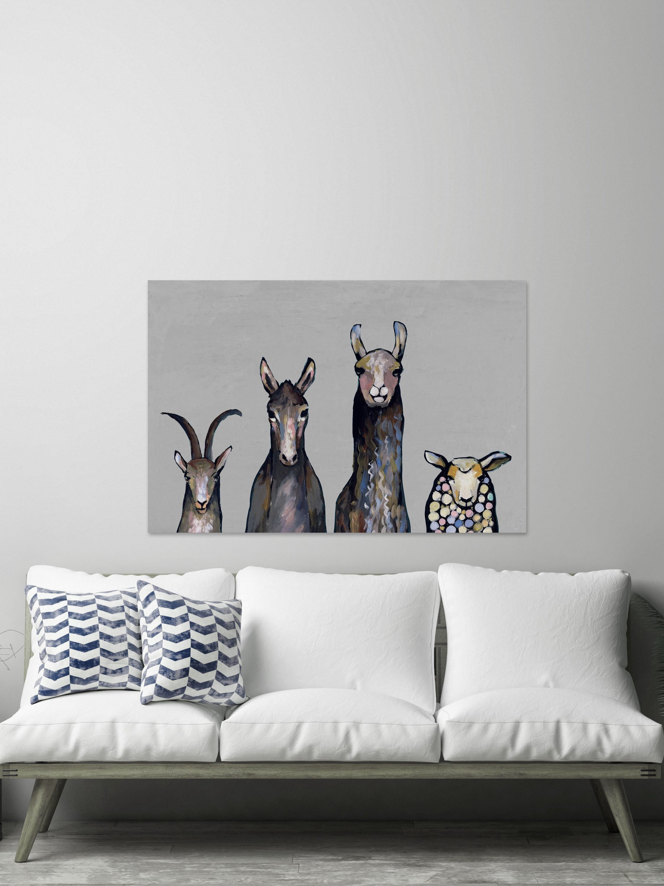 Animal Row III Painting Print on Wrapped Canvas