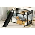 thumbnail image 4 of Metal Bunk Bed with Slide, Twin over Twin, Black, 4 of 16
