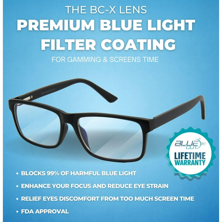 BLUE CUT Anti Glare Blue Light Glasses for Gaming Screen Time and Computer Use Black Walmart