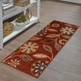 thumbnail image 2 of Maples Rugs Reggie Bohemian Floral Merlot Washable Hallway Runner Rug, 2' x 5', 2 of 6