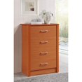 thumbnail image 4 of Hodedah Four Drawer Contemporary Wooden Chest in Cherry Finish, 4 of 8