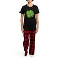thumbnail image 4 of CafePress - Vintage Lucky 4 Leaf Clover Women's Dark Pajamas - Women's Short Sleeve Print T-Shirt and Pants Dark Cotton Pajama Set, 4 of 7