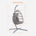 thumbnail image 6 of ARCTICSCORPION Adult Metal Egg Hanging Chair with Stand, Gray, 6 of 9