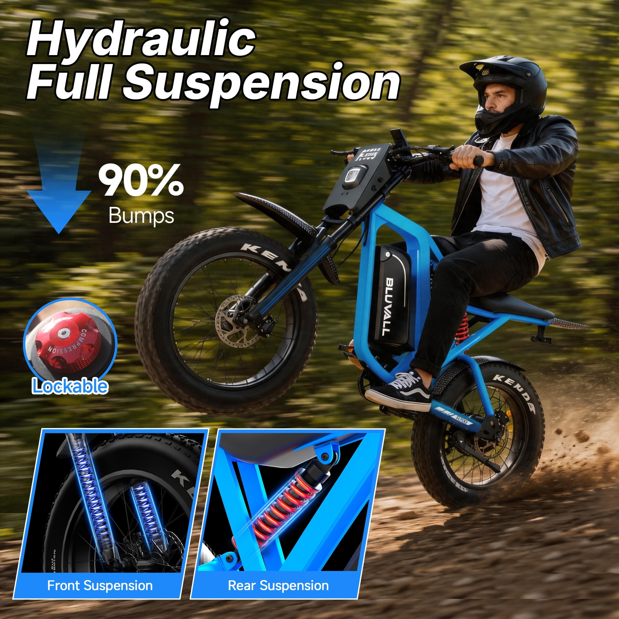 R700 Peak 3000W 20"x4.0 Fat Tire Electric Bike, 52V 25Ah Battery, Off-road E-Bike for Adults,UL2849