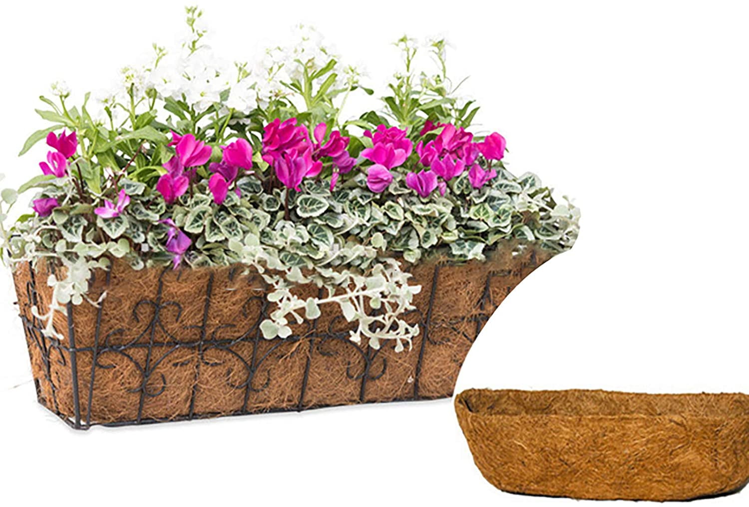 24 inch Half Moon Shape Coco Liners for Hanging Basket Coconut Fiber