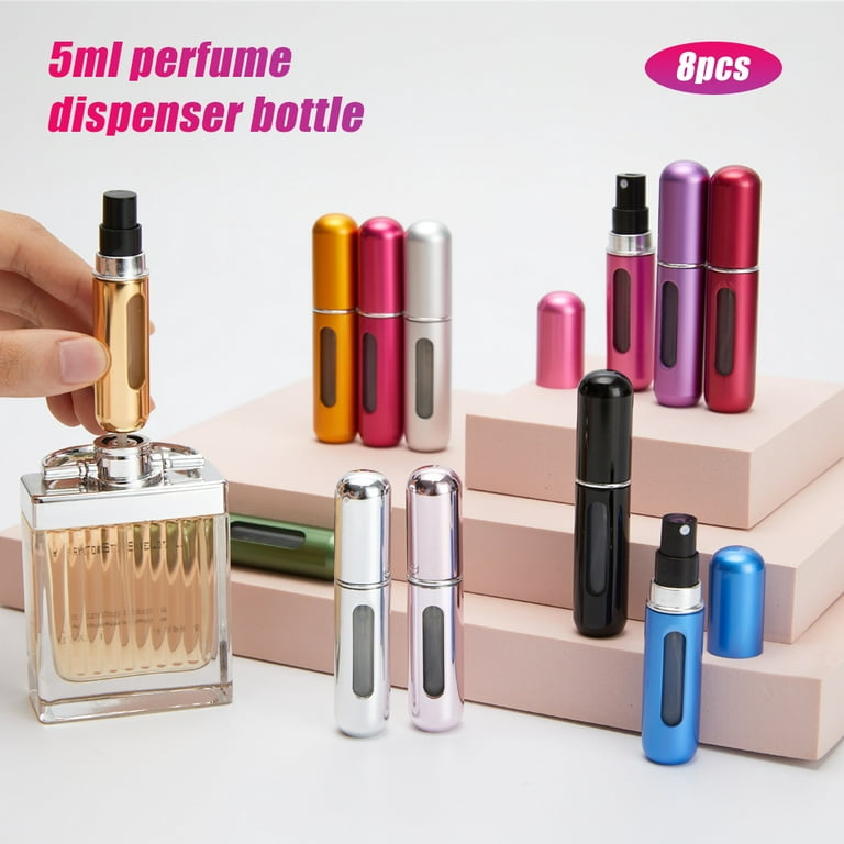 Travel Mini Perfume Refillable Atomizer Container, Portable Perfume Spray  Bottle, Travel Perfume Scent Pump Case Fragrance Empty Spray Bottle for  Traveling and Outgoing (8 Pack, 5ml) , Multicolor 