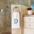 thumbnail image 5 of Decorvo Monogrammed Hand Towels for Bathroom - Luxury Hotel Quality Initial Decorative Towel - GOTS Organic Certified - Set of 2 Navy Letter D, 5 of 8