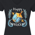 thumbnail image 4 of Inktastic Happy Hanukkah Dreidel and Laurels Women's V-Neck T-Shirt, 4 of 5