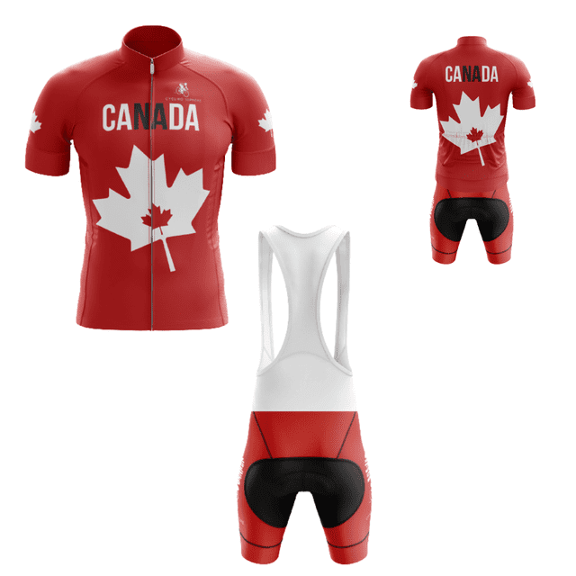 Canada Red/White Leaf Men's Cycling Kit - M