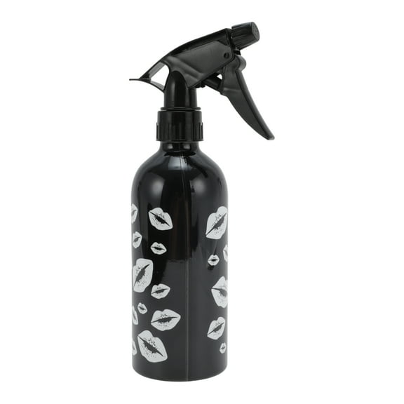 Unique Bargains 1 Pc Refillable Spray Bottles Lips Pattern Hair Spray Bottles for Hair 500ml Black White