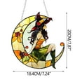 thumbnail image 2 of 100Fens Moonlight Witch Acrylic Stained Glass Window Hanging Sun Catcher Decor Stained Panel Hangings Wall Art Decor, for Friends and Family (Moonlight Witch), 2 of 5