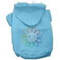 thumbnail image 6 of Pet, Dog  Cat Hoodie Rhinestone, "Rainbow Flower Peace Sign", 6 of 7