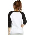 thumbnail image 2 of T-Shirt Rétro Cool à Manches 3/4 avec Imprimé Amusant de Baseball Raglan pour Femme avec Ailes Dorées, 2 of 5