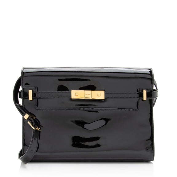 Pre-Owned Saint Laurent Patent Leather Manhattan Medium Shoulder Bag