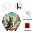 thumbnail image 4 of Gaeub Sunshine Cloud Cute Cat Print Ceramic Plate,Dinner Plates,Bone China Decorative Plates with Display Stand,Art Ceramic Ornaments for Wall Hanging Decoration-6in, 4 of 6