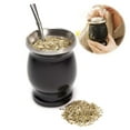 thumbnail image 5 of 8 Ounces Yerba Mate Tea Cup and Bombilla Filter Straw Spoon Set Gourd Shaped Double-Walled Stainless Steel Thermal Insulation Cup Easy Clean, 5 of 12