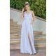 thumbnail image 1 of Vestidos de dama de honor con cuello en V y tirantes finos, vestidos de noche sin espalda sin mangas divididos, vestidos de baile hasta el suelo con bolsillos, 1 of 5
