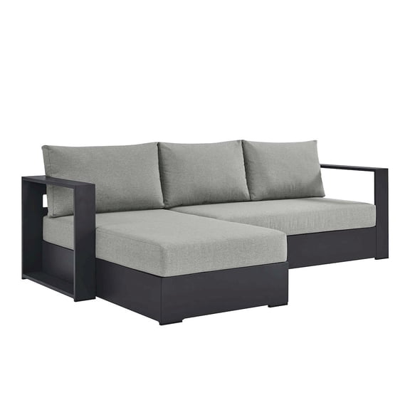 Tahoe 2-Piece Left-Facing Chaise Sectional Sofa Set in Gray Gray
