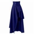 thumbnail image 3 of Black and Friday Clothing Sales Idoravan Pleated Skirts for Women Plus Size Women Fashion Gothic Layered Punk Lace Irregular Party Long Skirt Dark Blue, 3 of 3