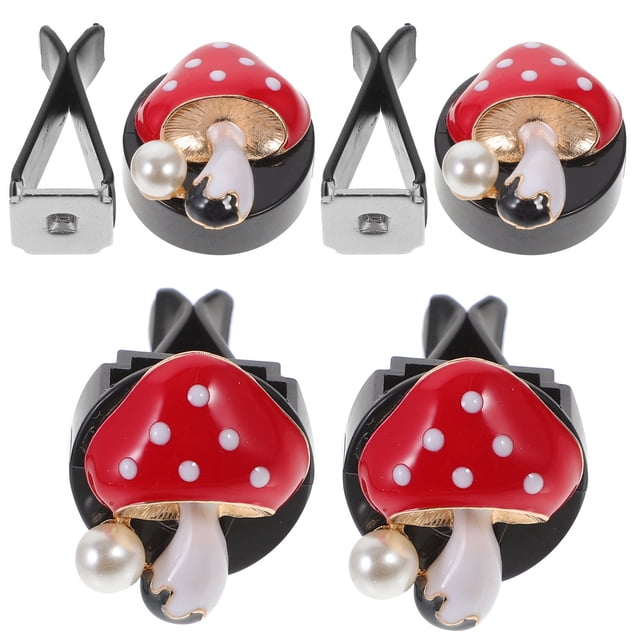 Mobutofu 4Pcs Car Scent Diffuser in Red Mushroom Shape for Aesthetic Car Accessories and Freshener