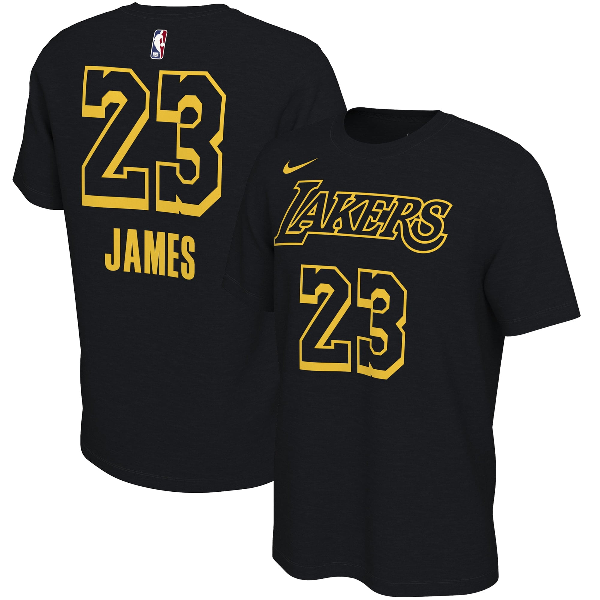 Mens Nike LeBron James Black Los Angeles Lakers Restart Name Number T Shirt in Bahrain at BHD 30 Rating 5