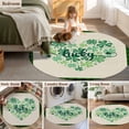 thumbnail image 5 of Round Rug 5Ft Washable Non-Slip, St Patrick's Day Circle Area Rugs for Living Room Bedroom, Dark Green Lucky Shamrocks Heart Shape Indoor Floor Mats Carpet Runner for Home Decor Aesthetic, 5 of 8