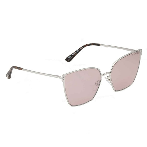 Tom Ford Ladies Silver Tone Cat Eye Sunglasses FT0653 16Z 59 