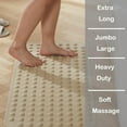 thumbnail image 3 of Bathtub Shower Mat Non Slip 18x40 in Bath Mat for Bathroom Tub Textured Smooth Floor, Silicone Extra Long Massage Bath Tub Mats No Slip Matt Non-Toxic Safe for Elderly & Kids- Beige, 3 of 5