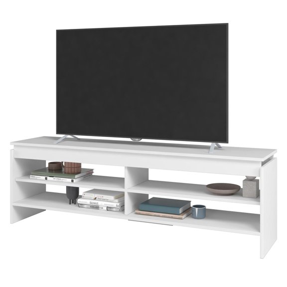 Mueble Mesa de TV Midtown Concept 4 Estantes Madera Blanco Estilo Moderno