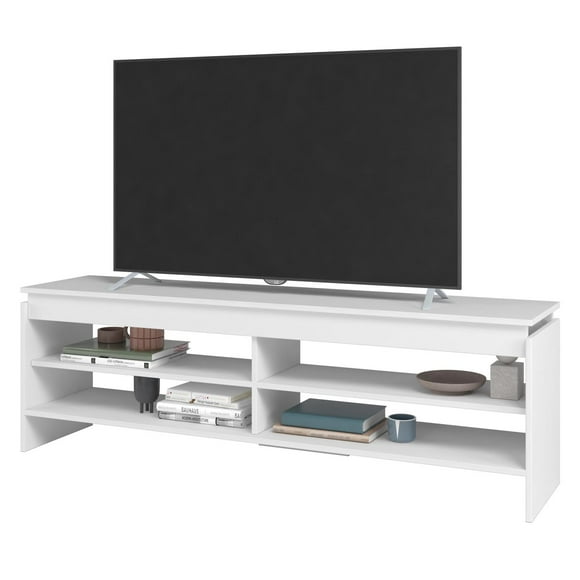 Mueble Mesa de TV Midtown Concept 4 Estantes Madera Blanco Estilo Moderno