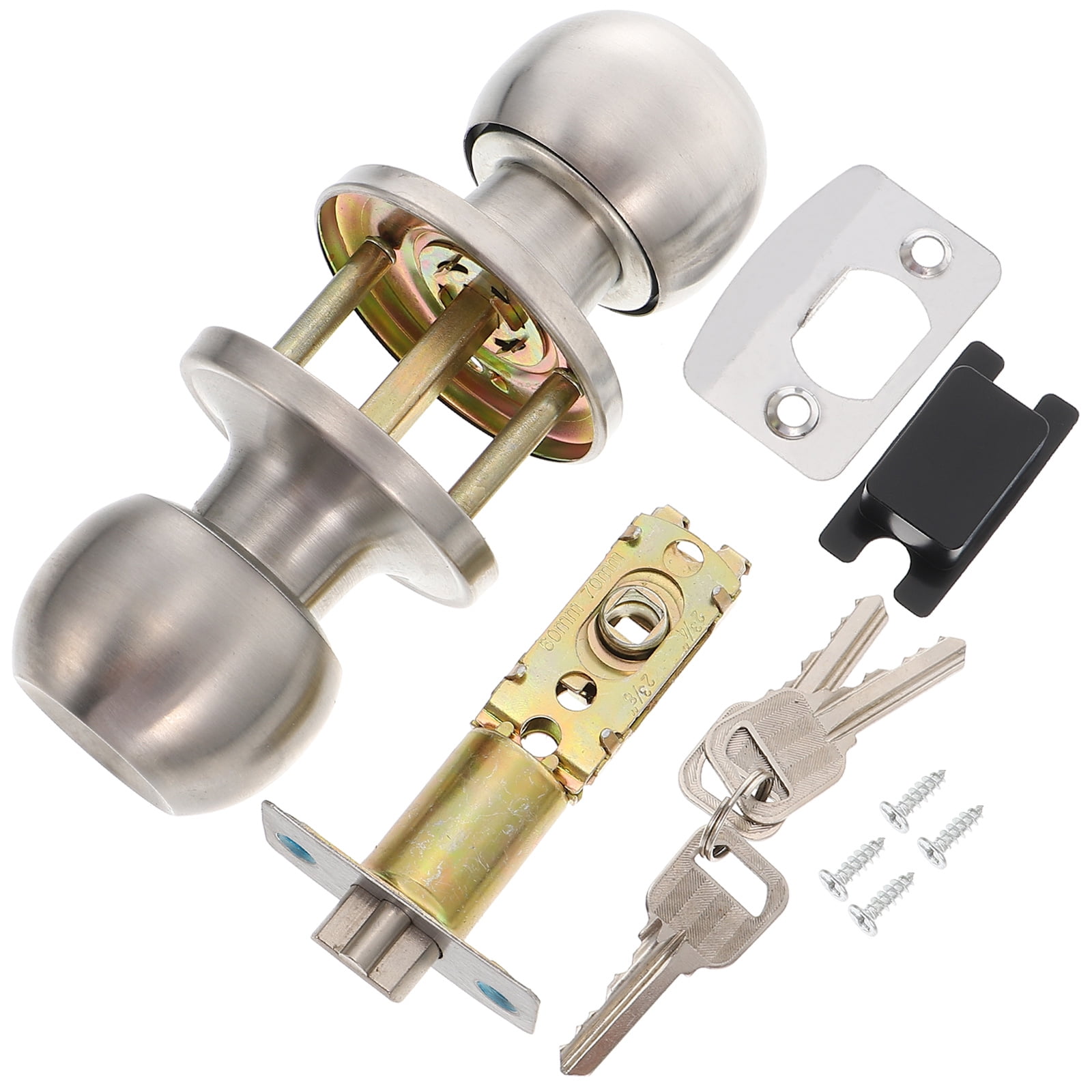 Gongc 1 Set Door Lock Door Knob Interior Exterior Doorknob With Lock And Key Accessory