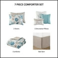 thumbnail image 4 of Madison Park Pebble Beach 7-Piece Coastal Cotton Sateen Comforter Set - Blue, 4 of 11