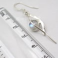 thumbnail image 3 of SilverStarJewel 925 Solid Silver Blue Flash Rainbow Moonstone Ladies' Earrings 4.5 CM Handmade, 3 of 3