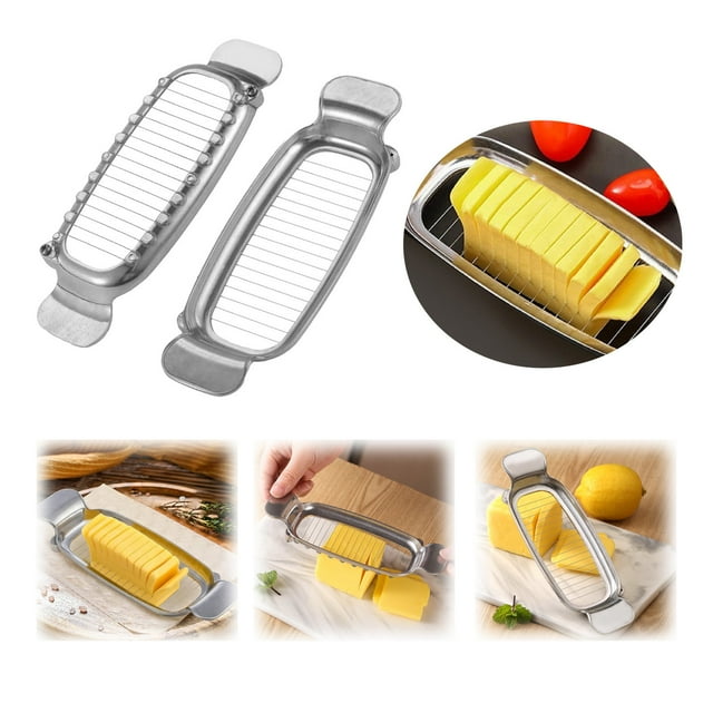 Coupe-légumes Familial Outil de Tranchage pour Beurre et Fromage avec Poignée Ergonomique pour Trancheuse Polyvalente Durable en Acier Inoxydable