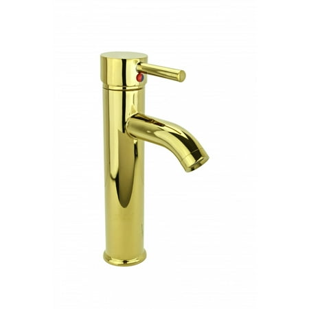 Inca Brass Single Hole - Bathroom Faucet Gold PVD Brass Round Single Hole 1 Handle