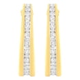 thumbnail image 3 of 10K Yellow Gold 1ct TDW Channel Set Diamond J-Hoop Earrings (H-I,I1-I2), 3 of 7