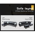 thumbnail image 5 of Lumary Furniture Sectional Sofa Set, Living Room Sofa Set, Leather Sectional Sofa, Black & White Sofa Set (Left Hand Facing,#1), 5 of 7
