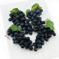 thumbnail image 2 of 4 Bunches Artificial Grape Lifelike Simulation Fruit Decorative Fake Black Grapes with Vines Kitchen Office Garden Home Prop Cabinet Display (36 kernels), 2 of 3
