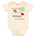 thumbnail image 3 of Inktastic Someone in Michigan Loves Me Boys or Girls Baby Bodysuit, 3 of 5